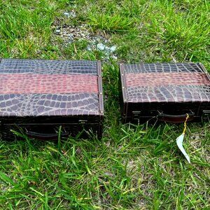60’s Vintage 2 Piece Alligator Hardcase Luggage